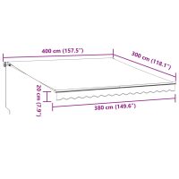 vidaXL Markis manuellt infällbar antracit&vit 400x300 cm - Bild 9