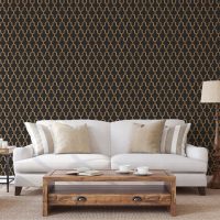 DUTCH WALLCOVERINGS Tapet Geometric svart och guld - Bild 3