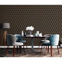 DUTCH WALLCOVERINGS Tapet Geometric svart och guld - Bild 9