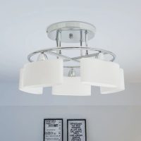 vidaXL Taklampa med ovala glasskärmar för 5 E14-lampor 200 W - Bild 3