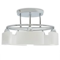 vidaXL Taklampa med ovala glasskärmar för 5 E14-lampor 200 W - Bild 4