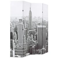 vidaXL Hopfällbar rumsavdelare New York i dagtid 160x170 cm svart/vit - Bild 3