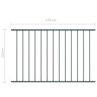 vidaXL Staketpanel pulverlackerat stål 1,7x1,25 m antracit - Bild 4