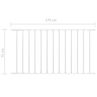 vidaXL Staketpanel pulverlackerat stål 1,7x0,75 m vit - Bild 4