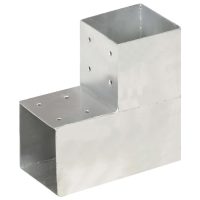 vidaXL Stolpbeslag 4 st L-form galvaniserad metall 101x101 mm - Bild 2