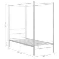 vidaXL Himmelsäng vit metall 100x200 cm - Bild 6