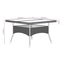 vidaXL Trädgårdsgrupp 5 delar konstrotting och härdat glas svart - Bild 11