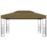 vidaXL Paviljong med ljusslinga LED 3x4 m taupe - Bild 4