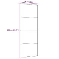 vidaXL Skjutdörr ESG-glas och aluminium 76x205 cm vit - Bild 5