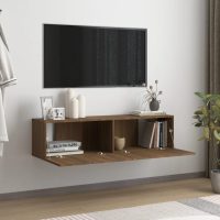 vidaXL TV-bänk för vägg brun ek 120x30x30 cm konstruerat trä - Bild 3