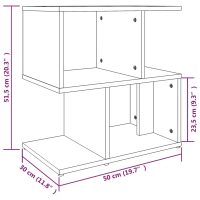 vidaXL Sängbord 2 st rökfärgad ek 50x30x51,5 cm konstruerat trä - Bild 8