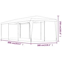 vidaXL Partytält med 8 sidoväggar i nät 3x9 m HDPE grön - Bild 7