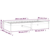 vidaXL Dagbädd utan madrass vit 90x200 cm massiv furu - Bild 11