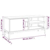 vidaXL Tv-bänk svart 90x30x40 cm massiv furu - Bild 9