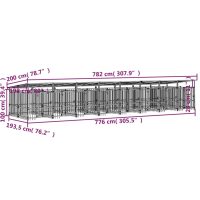 vidaXL Hundgård för utomhusbruk med tak stål 15,02 m² - Bild 7