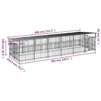 vidaXL Hundgård för utomhusbruk med tak stål 11,26 m² - Bild 7