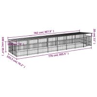 vidaXL Hundgård för utomhusbruk med tak stål 15,02 m² - Bild 7