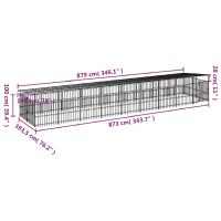 vidaXL Hundgård för utomhusbruk med tak stål 16,89 m² - Bild 7