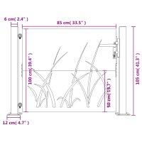 vidaXL Trädgårdsgrind 105x105 cm rosttrögt stål gräsdesign - Bild 11