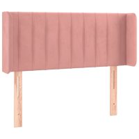 vidaXL Sänggavel med kanter rosa 93x16x78/88 cm sammet - Bild 2