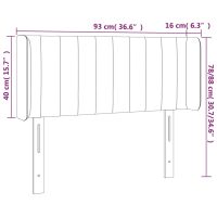 vidaXL Sänggavel med kanter rosa 93x16x78/88 cm sammet - Bild 9