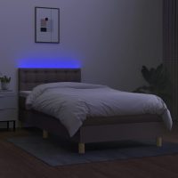 vidaXL Ramsäng med madrass & LED taupe 90x190 cm tyg - Bild 4