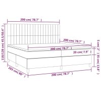 vidaXL Ramsäng med madrass & LED blå 200x200 cm tyg - Bild 8