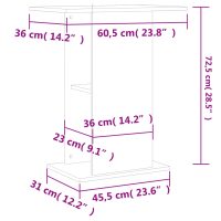 vidaXL Akvariebänk vit 60,5x36x72,5 cm konstruerat trä - Bild 8