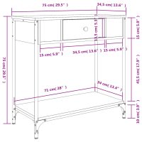 vidaXL Avlastningsbord sonoma-ek 75x34,5x75 cm konstruerat trä - Bild 11