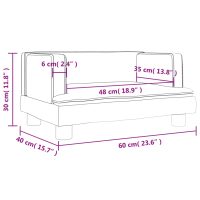 vidaXL Barnsoffa gräddvit 60x40x30 cm konstläder - Bild 7