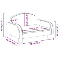 vidaXL Barnsoffa svart 50x40x30 cm tyg - Bild 7