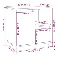 vidaXL Sängbord vit 50x34x50cm massiv furu - Bild 11