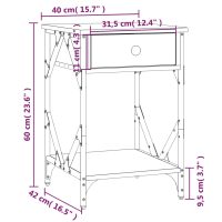 vidaXL Sängbord 2 st svart 40x42x60 cm konstruerat trä - Bild 11