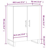 vidaXL Skåp svart 69,5x34x90 cm konstruerat trä - Bild 12