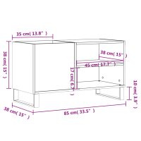 vidaXL Stereobänk vit högglans 85x38x48 cm konstruerat trä - Bild 9