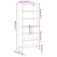 vidaXL Högskåp svart 69,5x32,5x180 cm konstruerat trä - Bild 11