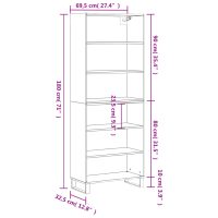 vidaXL Högskåp svart 69,5x32,5x180 cm konstruerat trä - Bild 11