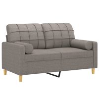 vidaXL 2-sits soffa med prydnadskuddar taupe 120 cm tyg - Bild 3