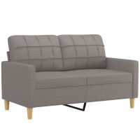 vidaXL 2-sits soffa med prydnadskuddar taupe 120 cm tyg - Bild 4