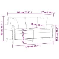 vidaXL 2-sitssoffa med prydnadskuddar mörkgrön 140 cm sammet - Bild 8