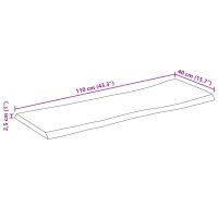 vidaXL Bordsskiva 110x40x2,5 cm levande kant massivt grovt mangoträ - Bild 9