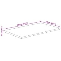 vidaXL Bordsskiva 100x60x3,8 cm levande kant massivt grovt mangoträ - Bild 9