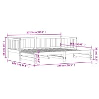 vidaXL Dagbädd med extrasäng 80x200 cm massiv furu - Bild 11