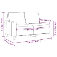 vidaXL 2-sitssoffa vinröd 140 cm fuskläder - Bild 8