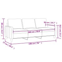 vidaXL 3-sitssoffa vinröd 180 cm konstläder - Bild 8