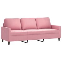 vidaXL 3-sitssoffa rosa 180 cm sammet - Bild 2