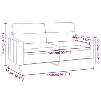 vidaXL 2-sitssoffa gräddvit 140 cm tyg - Bild 8