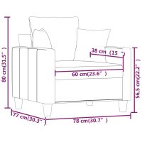 vidaXL Fåtölj brun 60 cm tyg - Bild 8