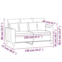 vidaXL 2-sitssoffa gräddvit 120 cm tyg - Bild 8