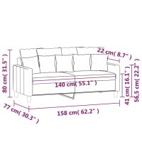 vidaXL Soffa 2-sits gräddvit 140 cm sammet - Bild 8